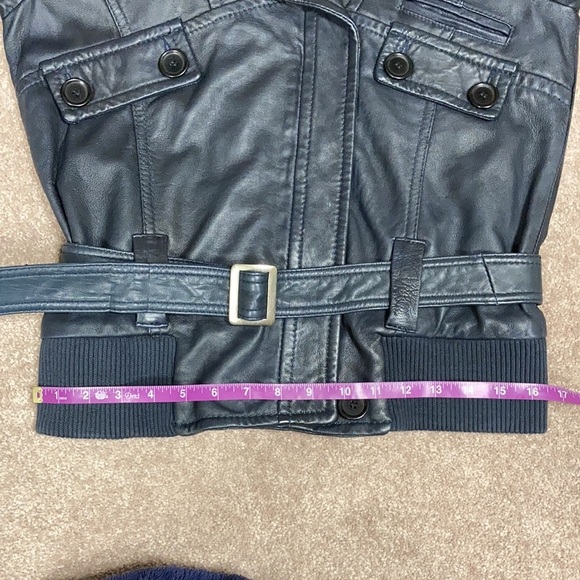 Pelle studio belted zip black leather jacket size med. - Picture 10 of 14